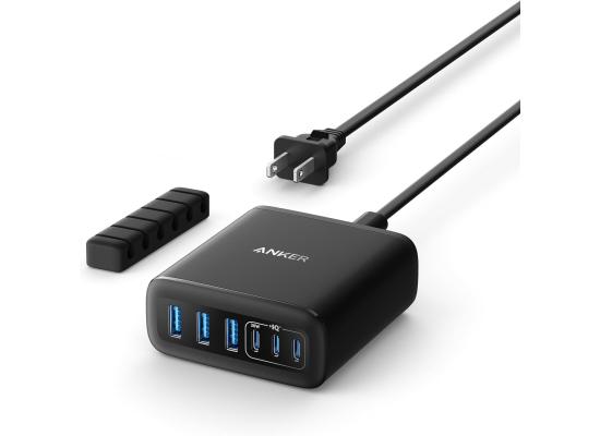 Anker Desktop Charger, Fast Charging USB C Charger with 112W Max 6-Port Desk Accessories for Home Office, Campatible with Multiple Devices, iPhone, iPad, MacBook, Galaxy and More (Cable Not Included)